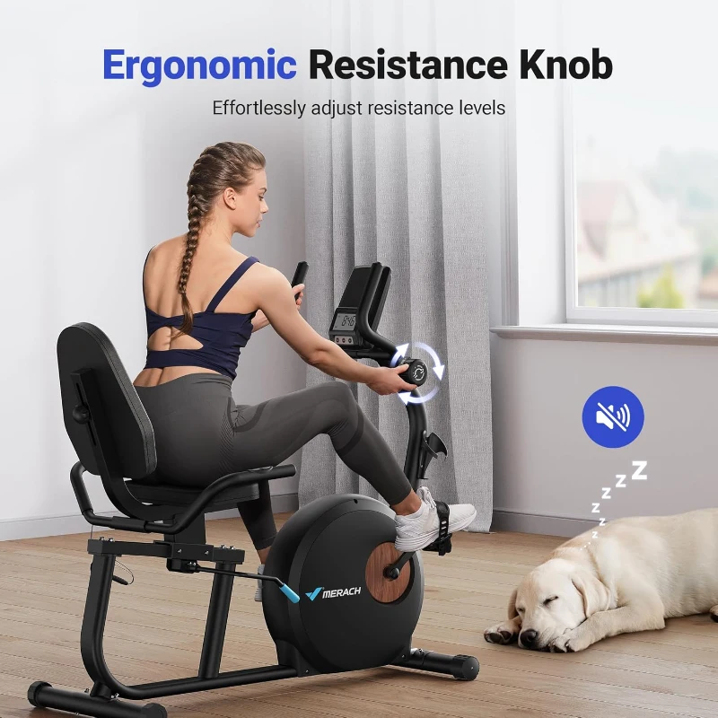 MERACH Recumbent Exercise Bike with Bluetooth & App Connectivity — LCD Display, Heart-Rate Handles, Magnetic Resistance (S08/S23)