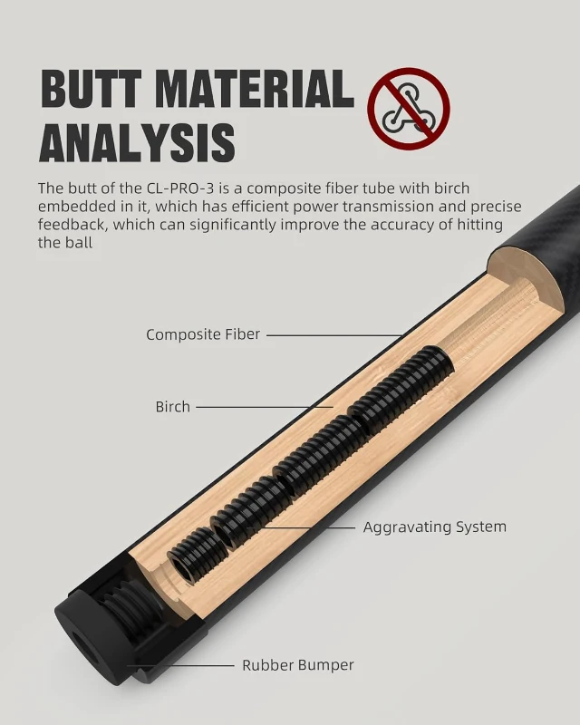 CRICAL 58-inch Carbon Fiber Pool Cue – Professional Low-Deflection Cue with 3/8×8 Pin Joint and 12.5mm Tip