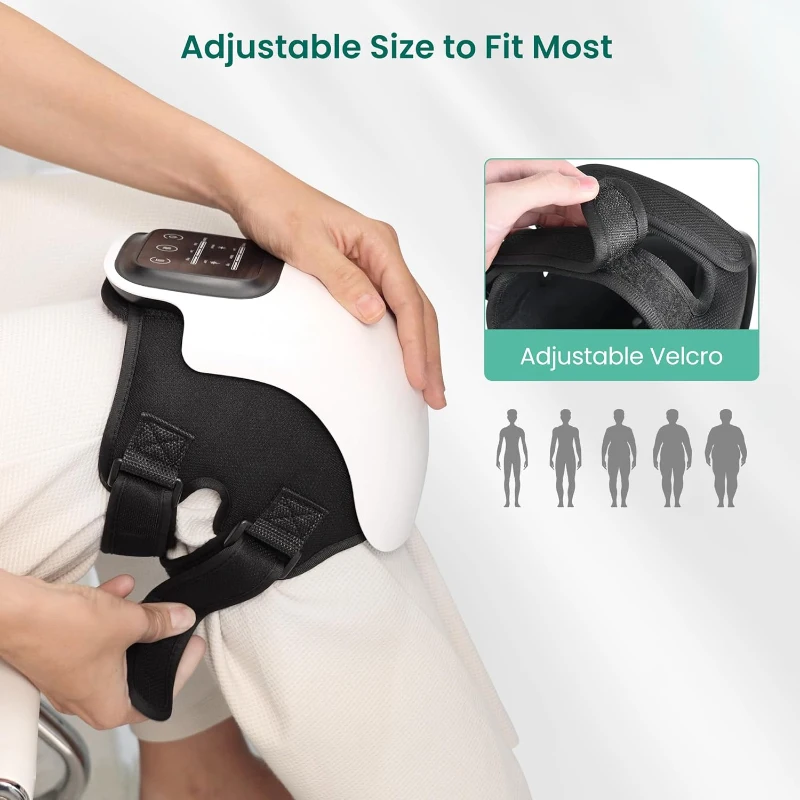 Snailax Cordless Heated Knee Massager Wrap — Portable Knee Brace with 3 Vibration Modes, 3 Heat Levels & LED Touch Screen — Gift