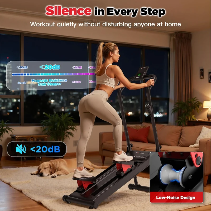 Magnetic Vertical Climber – Adjustable Resistance to 77LB, Foldable Home Stair Stepper with 19"" Stride and 320LB Capacity