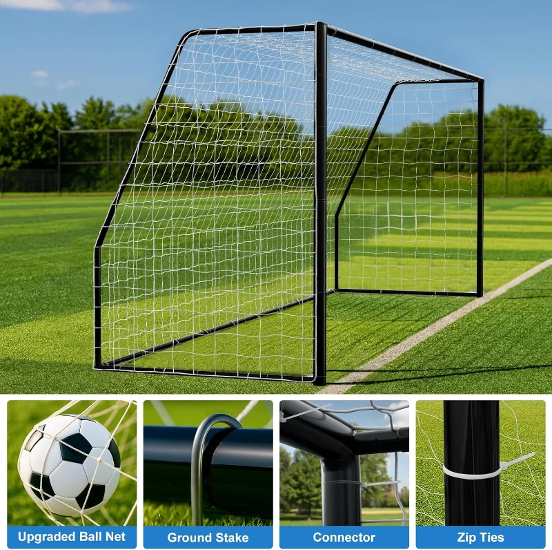 MOPHOTO Foldable Soccer Goals (6x4/8x6/10x6.5/12x6/16x7/18.5x6.5/21x7/24x8 ft) – Backyard & Full-Size Training Goals for Teens and Adults