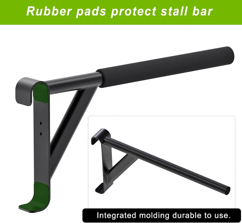 Kipika 2""x2"" Swedish Stall Bar with 1"" Holes - Wall-Mounted Gymnastic Ladder and Pull-Up Trainer with Solid Wood Grips