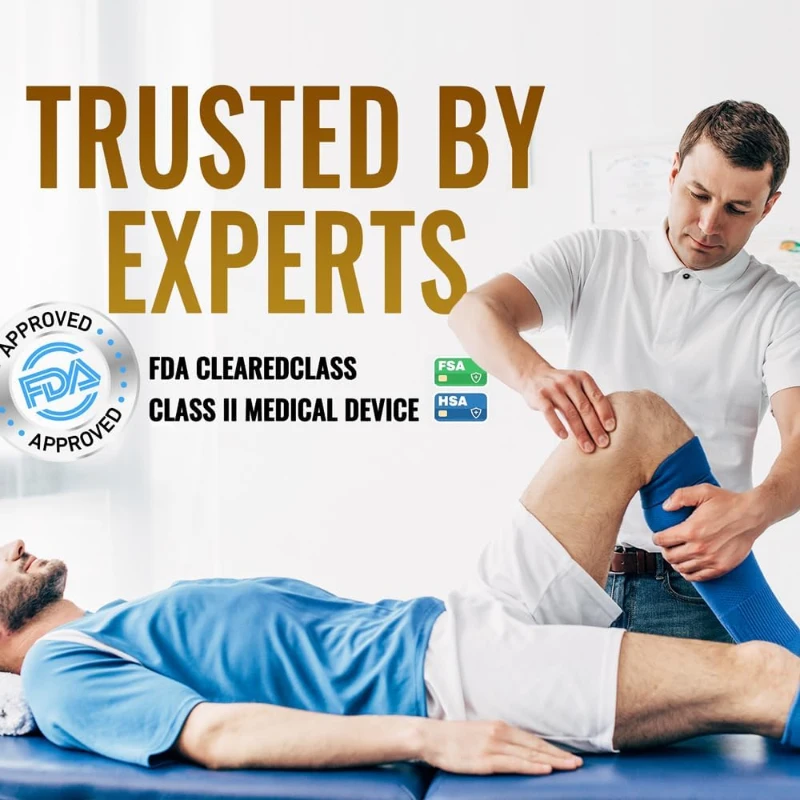 Heyelax Medical-Grade Full Leg Compression Massager (Medium) — Recovery Boots with Thigh-to-Foot Air Chambers, Fast Pump, FSA Eligible