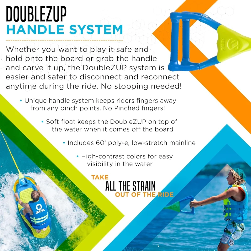 ZUP YouGotThis 260 Multi-Board & Handle Combo with Carry Bag — Kneeboard, Wakeboard, Wakeskate & Wakesurf for Kids, Teens and Young Adults (Blue)