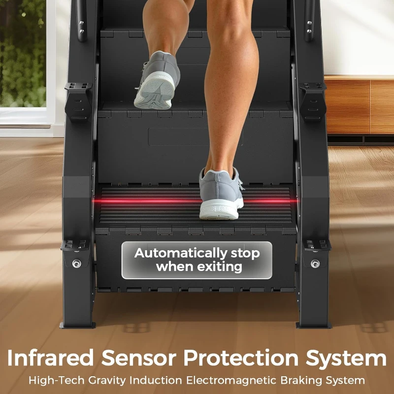 FEIERDUN Commercial-Grade Stair Climber for Home Gym with LED Display, 15-Speed Levels, Cardio & Lower-Body Trainer, 660 lb Capacity, 24–164 Steps/Min