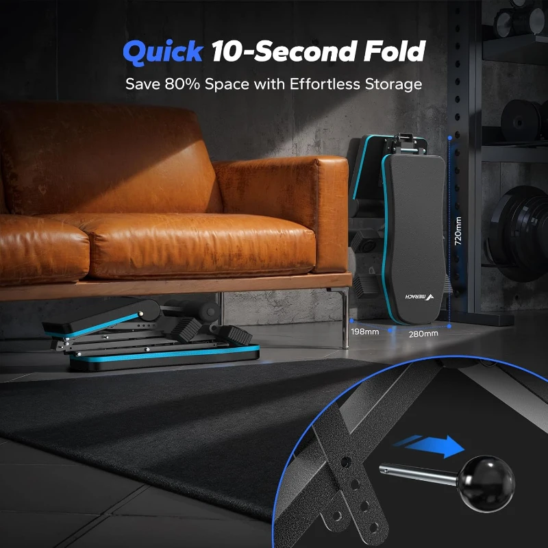 MERACH Foldable Weight Bench - Adjustable Incline Bench Press, 990 lb Capacity, 72 Training Angles for Full-Body Workouts