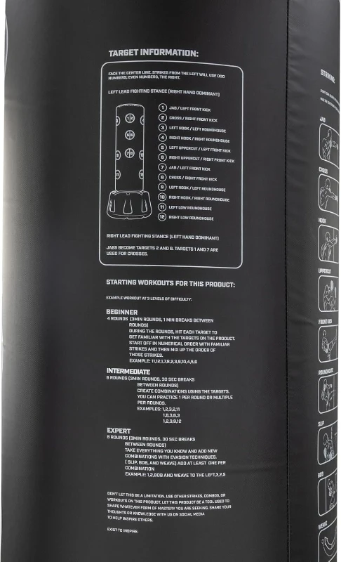 Century Wavemaster XXL Freestanding Heavy Bag — 69"" Tall, 18"" Diameter with Numbered Targets and Stable Base