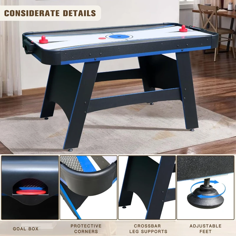 5-Foot 2-in-1 Air Hockey & Table Tennis Combo Table with Accessories