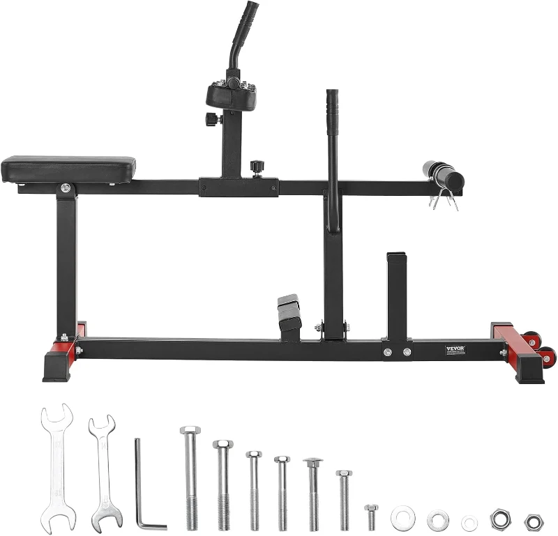 VEVOR Seated Calf Raise Machine, 440 LB Capacity Seated Calf Trainer with Adjustable Pads & Pulley, Heavy-Duty Lower Body Equipment (Fits 1/2"" Weight Plates)