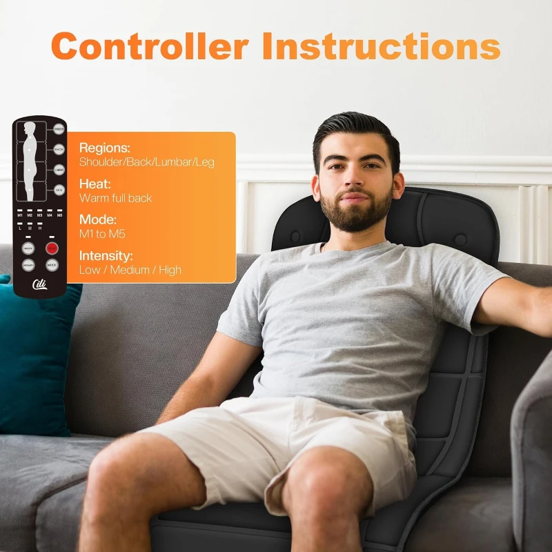 CILI Full-Body Vibration Massage Mat with Heat — Foldable Massage Mattress Pad for Bed, Sofa & Chair, Gifts for Men & Women