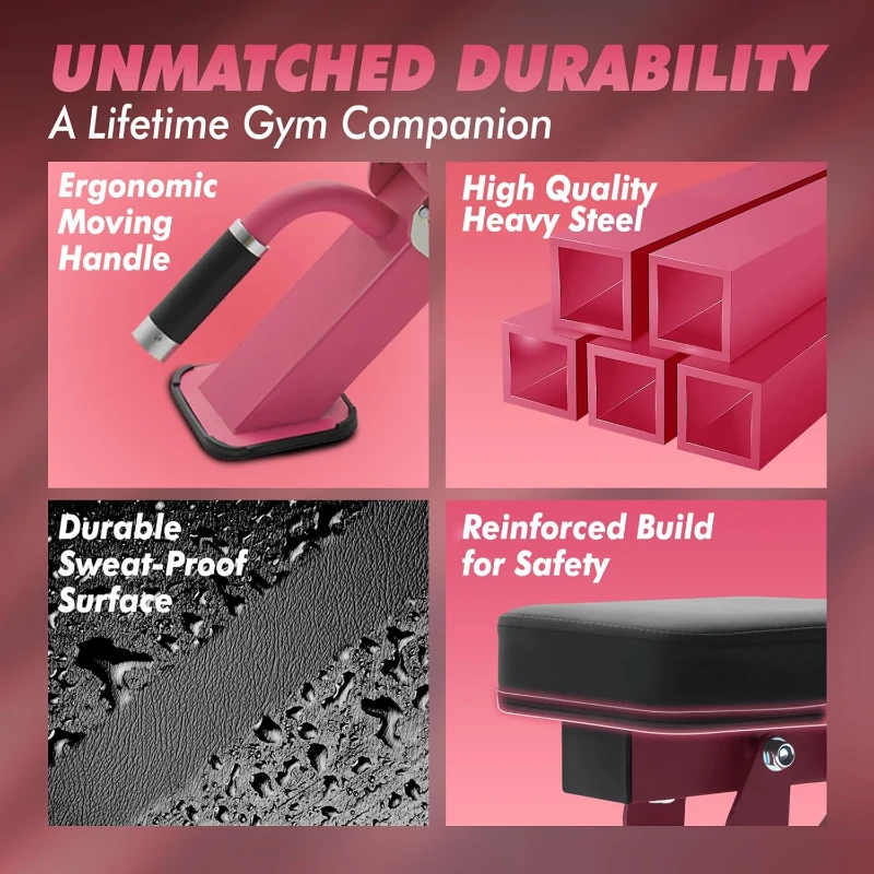 RITFIT Adjustable Weight Bench – 1300 lb Capacity with Multiple Back Positions for Incline, Decline and Flat Home Gym Training