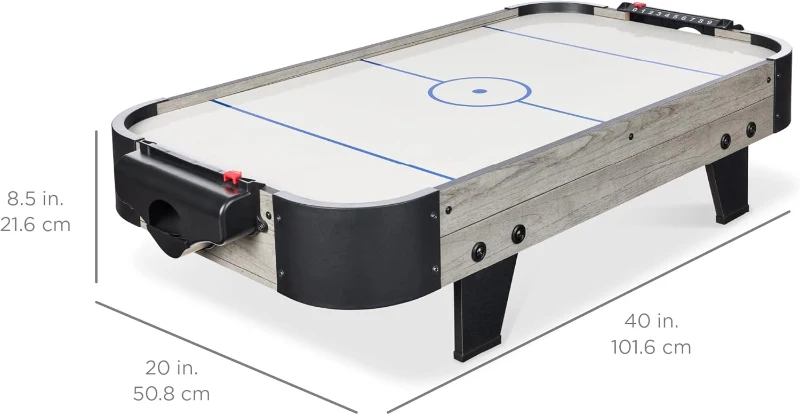 Best Choice Products 40"" Portable Tabletop Air Hockey Arcade — 100V Fan Motor, Compact Design, Includes Paddles & Pucks