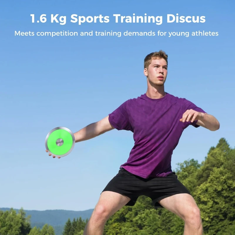 2-Pack 1.6 kg Sports Training Discus — Nylon-Iron Construction, Anti-Slip Polished Finish, Flat Design for High School Track & Field