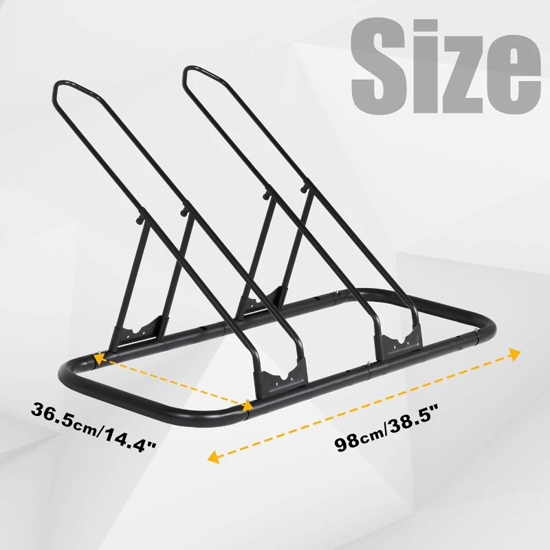 CyclingDeal 6-Bike Floor Parking Rack — Indoor Garage & Home Bicycle Storage with Tire Grooves (Fits up to 29""), Adjustable Holding Plates & Custom Spacing