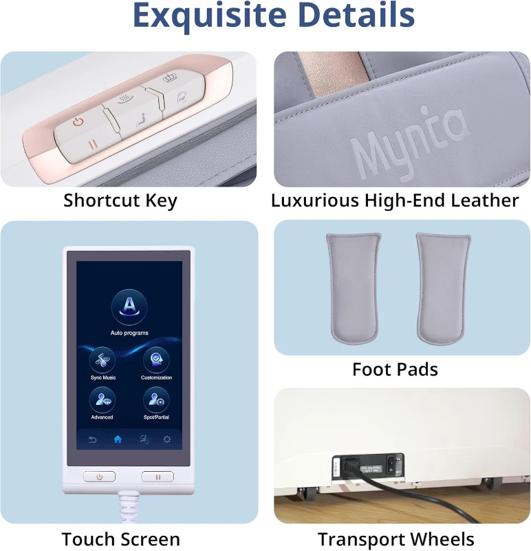 MYNTA 2025 4D Full-Body Massage Chair with Dual 4D+2D Mechanisms, Extended SL-Track, Zero Gravity Recliner, Waist & Shawl Heating, Foot & Calf Massager and Hi‑Fi Bluetooth Music Sync