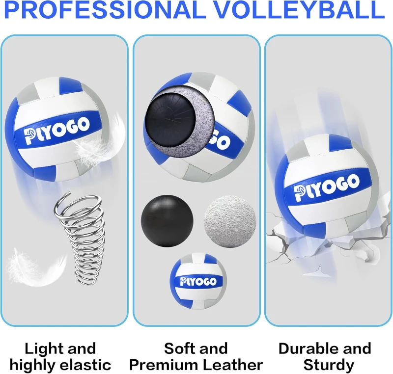 Professional Portable Backyard Volleyball Net Set with Adjustable Aircraft Aluminum Poles, Anti-Sag System, Dual Tension Adjusters & 1680D Carry Bag