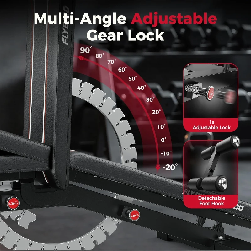 FLYBIRD Strength Training Bench — Adjustable, Foldable Space-Saving Weight Bench for Home Gym (Vertical Storage)