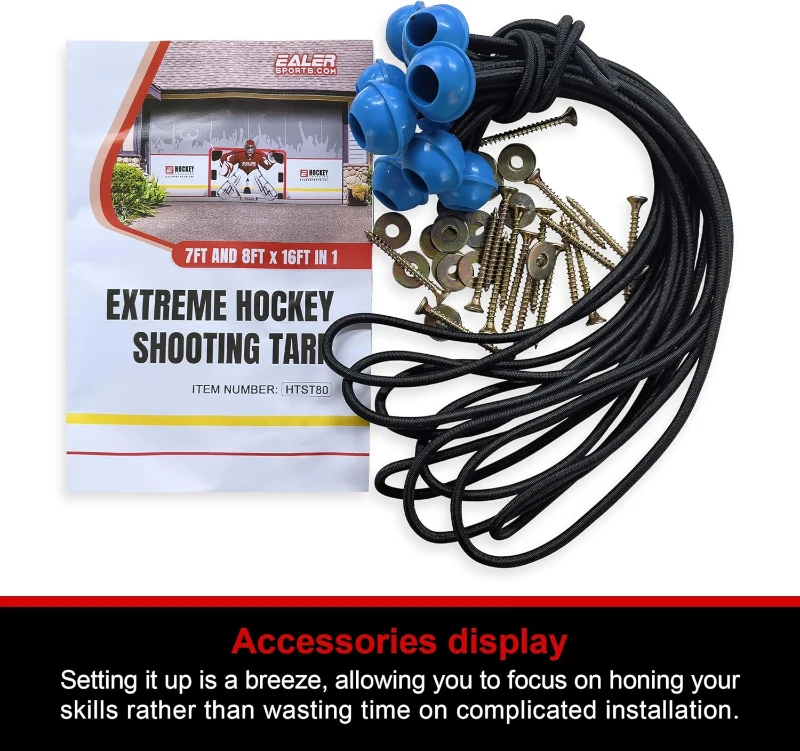 EALER Hockey Shooting Tarp — 7x10 FT & 7/8x16 FT Combined Heavy-Duty Goalie Target and Garage Wall Protector