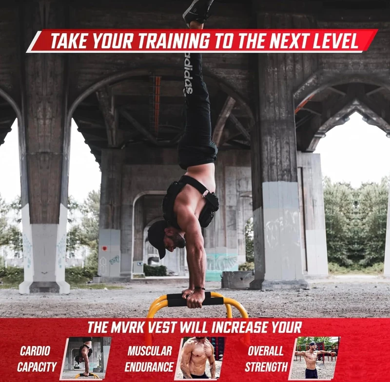 MVRK Heavy-Duty Weighted Vest for Men — Removable Iron Weights, Options from 18 to 100 lbs for Functional Training & Calisthenics