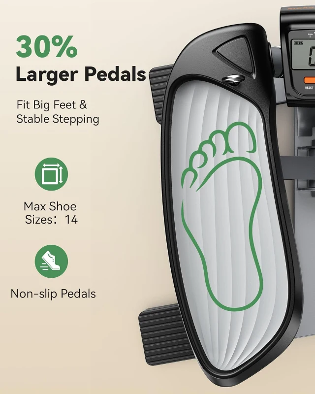 Sportsroyals Mini Twist Stepper with Resistance Bands – Compact Home Step Machine for Full-Body Workouts, Quiet Hydraulic, 350+ lb Capacity