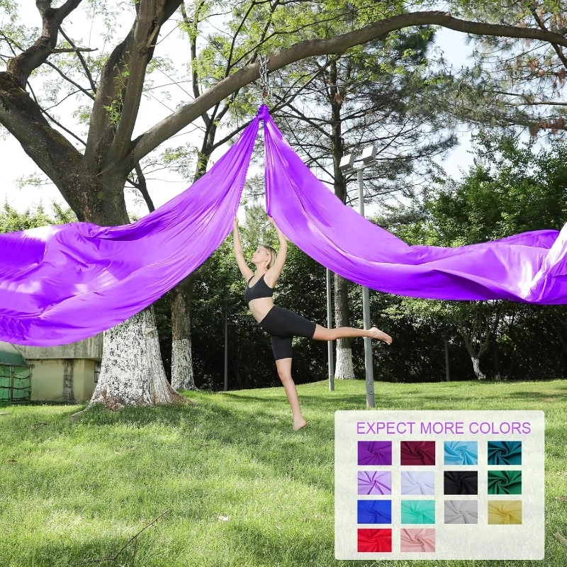 11 Yards 40D Nylon Aerial Silks — Home Aerial Yoga Swing Hammock for Gymnastics
