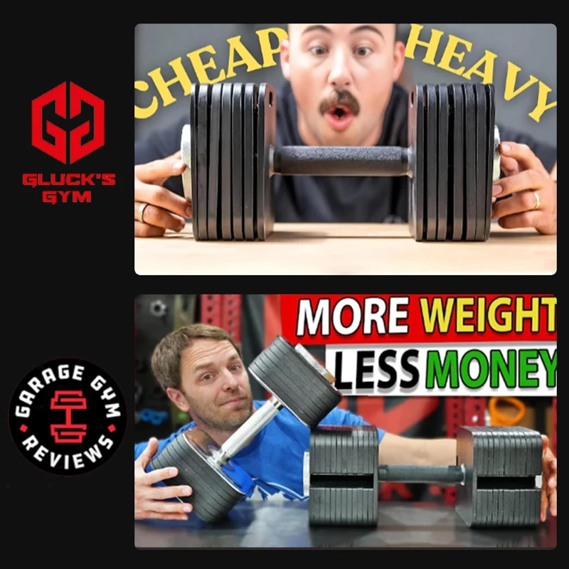 Eisenlink Quick-Lock Adjustable Dumbbell Set — 10–50/80 lb Options, 5 lb Increments, Square Plate Design for Home Gym (50/80 lb × 2)