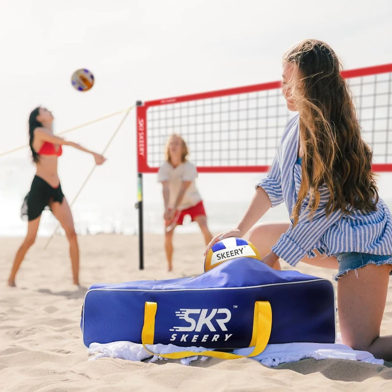 Outdoor Heavy-Duty Volleyball Net Set — Anti-Sag Design with Adjustable Aluminum Poles, Integrated Winch, Portable for Backyard, Grass & Beach