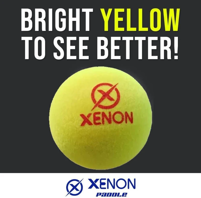 Xenon Platform Tennis Balls - Bright Yellow, High Visibility, 2 Balls per Sleeve, APTA Approved