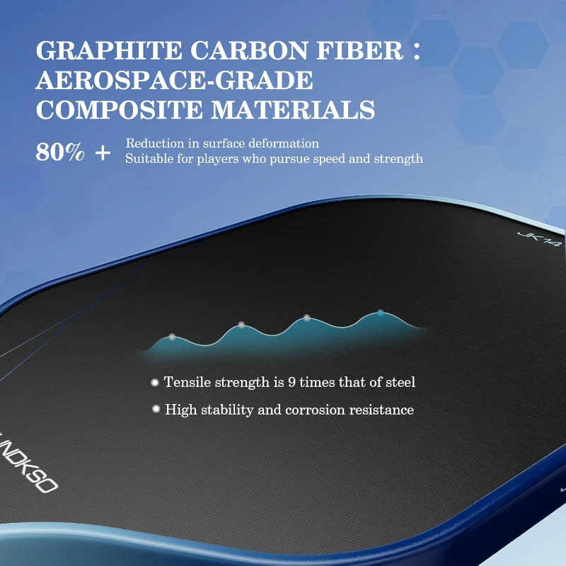 Graphite Carbon Fiber Pickleball Paddles Set of 2 — USAPA Compliant Pro Composite with 14mm PP Honeycomb Core, Carry Bag (Blue)