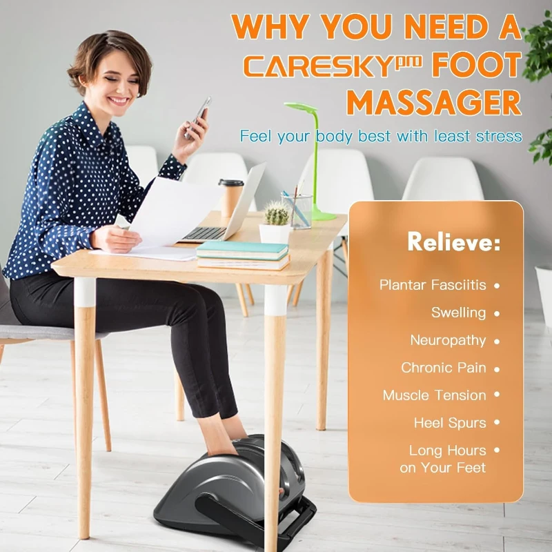 Shiatsu Foot Massager with Heat - FSA Eligible, 3-Level Heating, Deep Kneading & Rolling for Calves, Feet & Arms, Relief for Plantar Fasciitis & Neuropathy