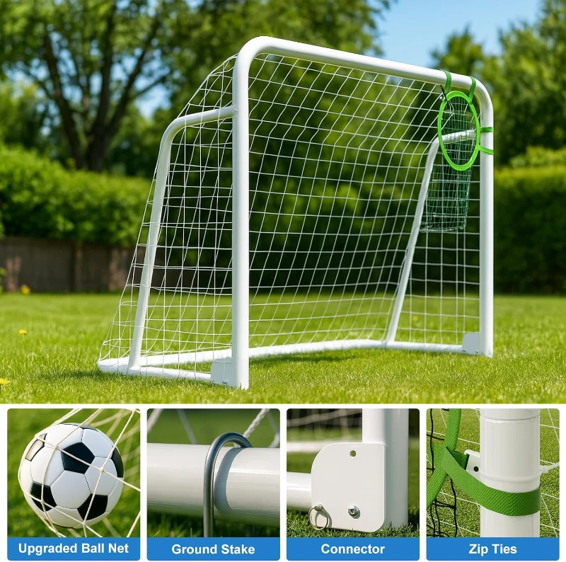 MOPHOTO Soccer Goal — 6x4/8x6/10x6.5/12x6/16x7/18.5x6.5/21x7/24x8 ft Backyard & Full-Size Training Goals for Teens & Adults