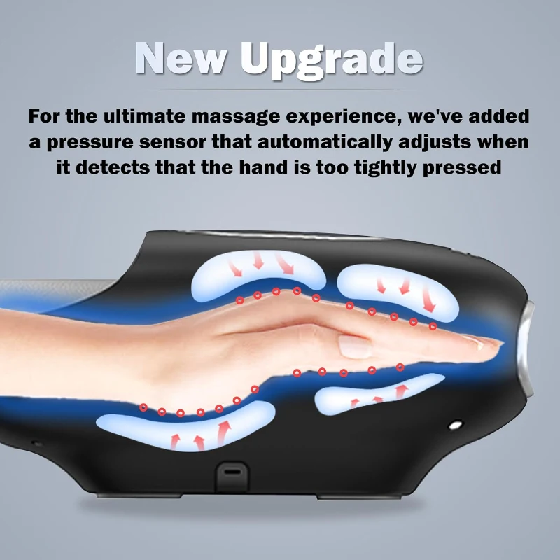 belhope Hand Massager — Hot & Cold Therapy with 9 Modes, 9 Intensities, Graphene Heat, Compression and Pressure Sensor, Wrist Support, 3000mAh, Black