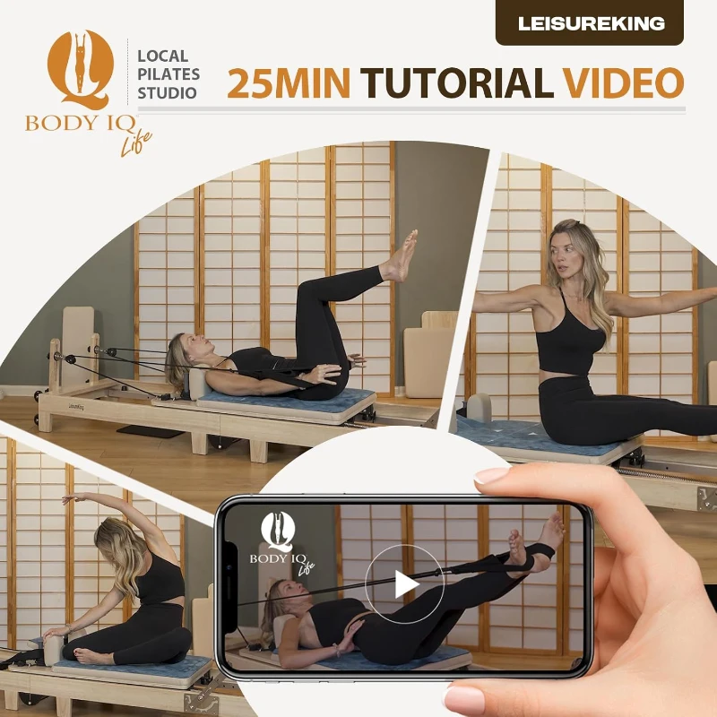 Oak Wood Pilates Reformer Machine – Studio-Grade, Quick Assembly, Foldable Home & Gym Equipment with Accessories