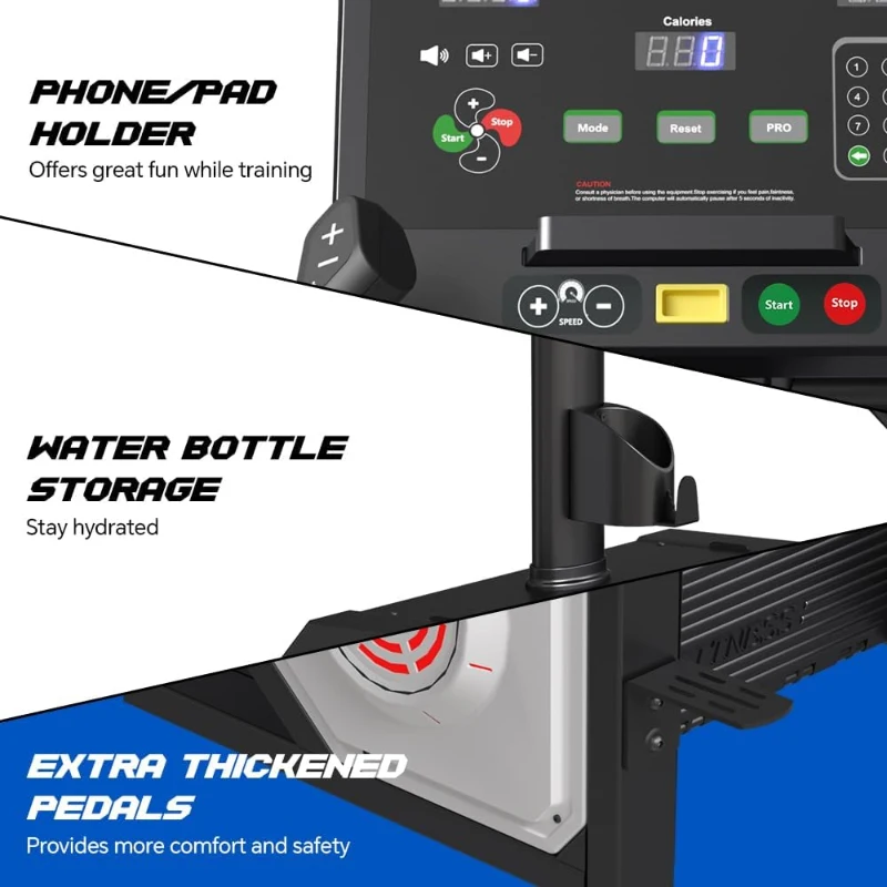 SPART Commercial Stair Climber Stepper with 18"" LED Console, 15-Speed Levels, Built-In Speaker, Cooling Fan, Wireless Charging & Safety Key for Home Gym