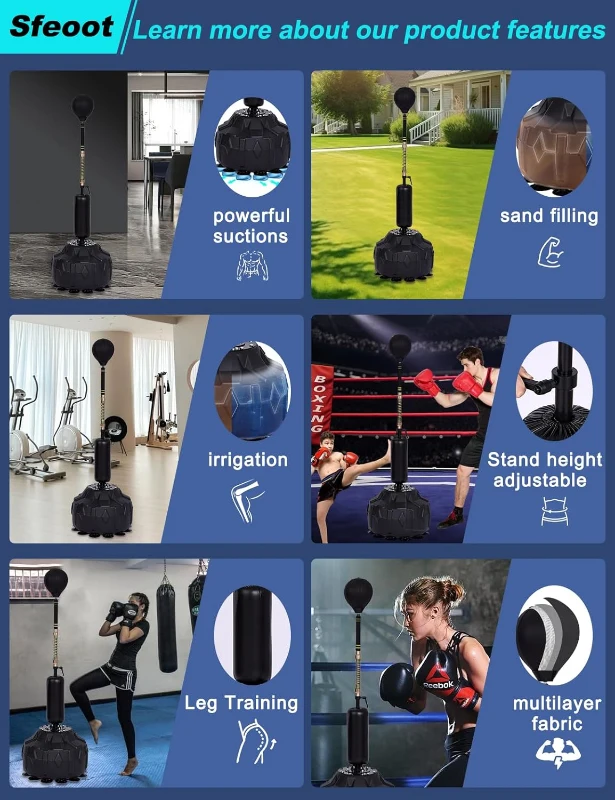 Adjustable Punching Bag with Stand – Boxing Training Bag for Teens & Adults, Boosts Speed, Reflexes & Endurance