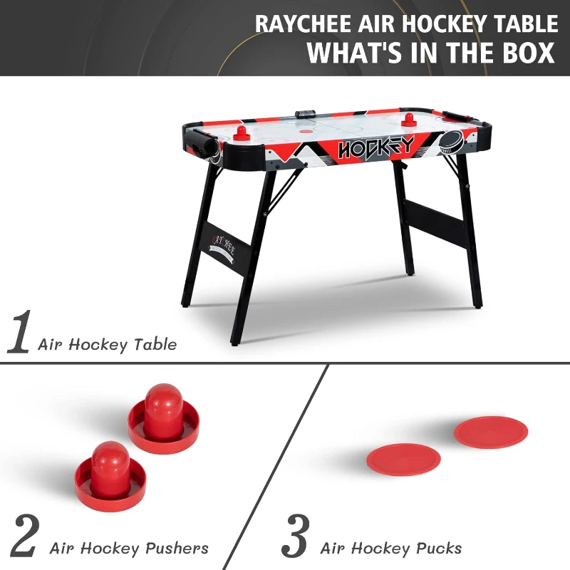 48"" Foldable Air Hockey Table — Indoor Arcade-Style Game with 2 Pucks, 2 Pushers and Electronic Scoreboard for Kids & Adults