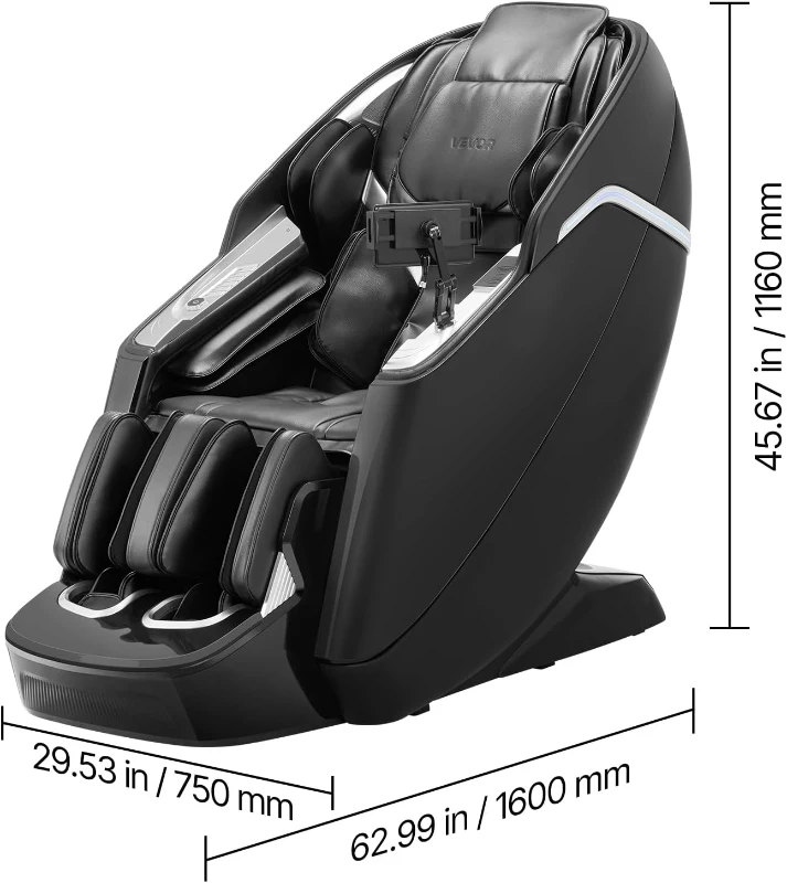 VEVOR 4D+3D Full-Body Massage Chair - 53"" SL Track, Dual-Core 4D+3D Mechanism, AI Voice, Electric Extendable Footrest, Yoga Stretch, TFT Touchscreen