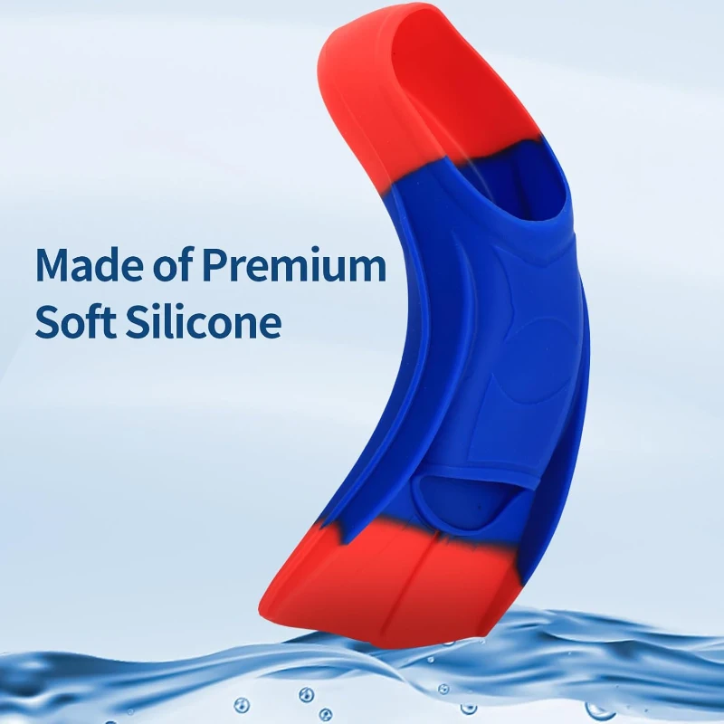 Children's Swim Training Fins — Comfortable Short Silicone Flippers for Beginner Boys & Girls