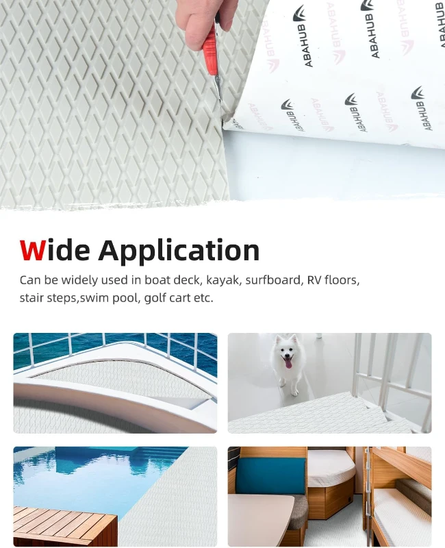 Abahub 6mm EVA Foam Boat Flooring — Non-Slip Camouflage Traction Pad, Self-Adhesive & Trimmable