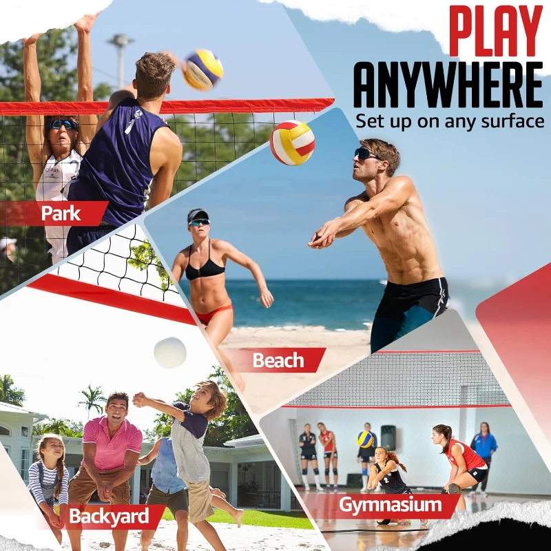 20ft Volleyball Training Net – Portable Freestanding Practice System, Height-Adjustable with Carry Bag for Backyard & Indoor Drills