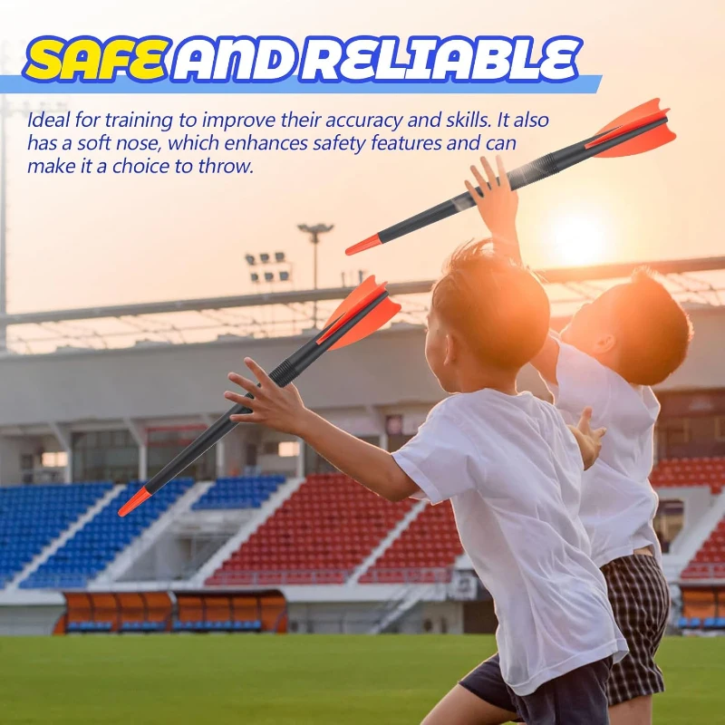 Wettarn 4-Pack 300 g Youth Training Javelins – Soft Plastic with Elastomer Tip, Disassemblable 68 cm Practice Throws