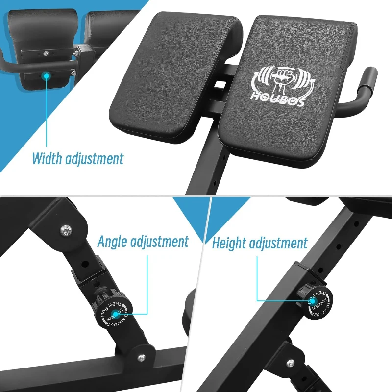 Hyper Back Extension Roman Chair — Foldable Hyperextension Bench for Glutes, Hamstrings & Lower Back