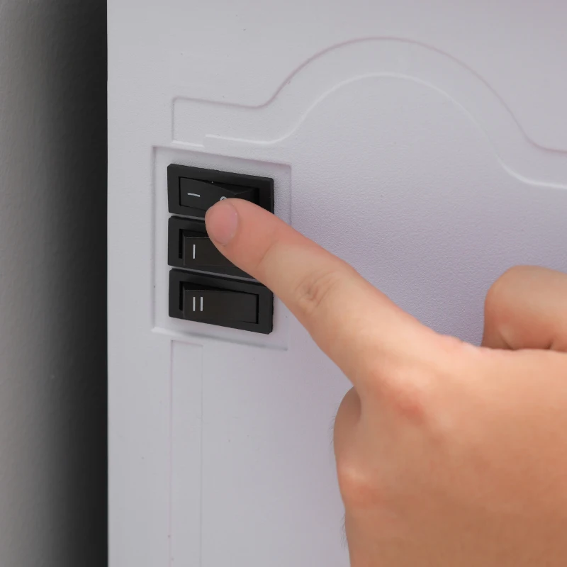 HOMCOM Electric Fireplace Heater, Freestanding Fireplace Stove with Realistic Flame and Overheat Protection, 750W/1500W, White