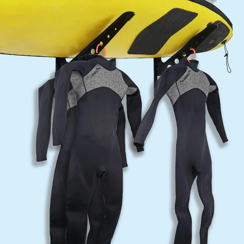 5-Board Adjustable Wall Mount Rack for Surfboards, Wakeboards & Snowboards