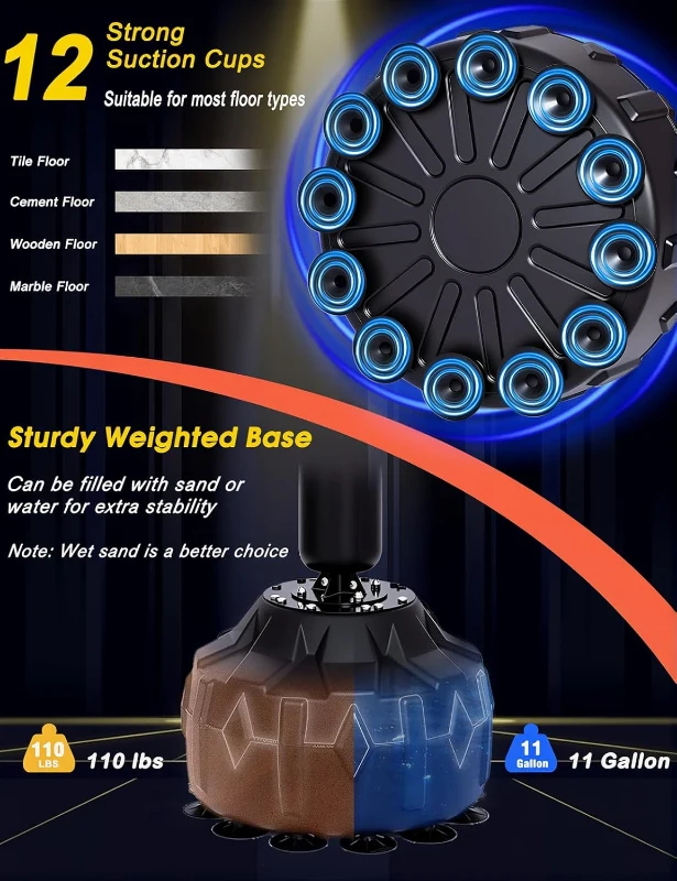 Adjustable Punching Bag with Stand – Boxing Training Bag for Teens & Adults, Boosts Speed, Reflexes & Endurance