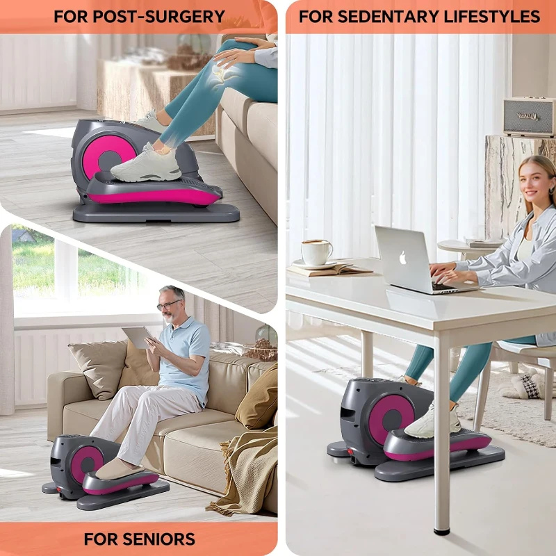 2025 Under-Desk Elliptical Machine – Electric Leg Exerciser Pro (As Seen on TV) with 16 Adjustable Speeds (16–105 RPM), 16 Auto Programs, Quiet Operation, Fully Assembled with Remote Control & Non-Slip Foot Straps