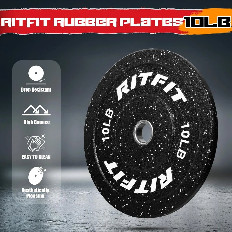 RitFit Professional Leg Press & Hack Squat Combo with Plate Set and Linear Bearings, Home Gym with Weight Storage Posts