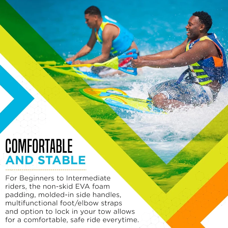 ZUP YouGotThis 260 Multi-Board & Handle Combo with Carry Bag — Kneeboard, Wakeboard, Wakeskate & Wakesurf for Kids, Teens and Young Adults (Blue)