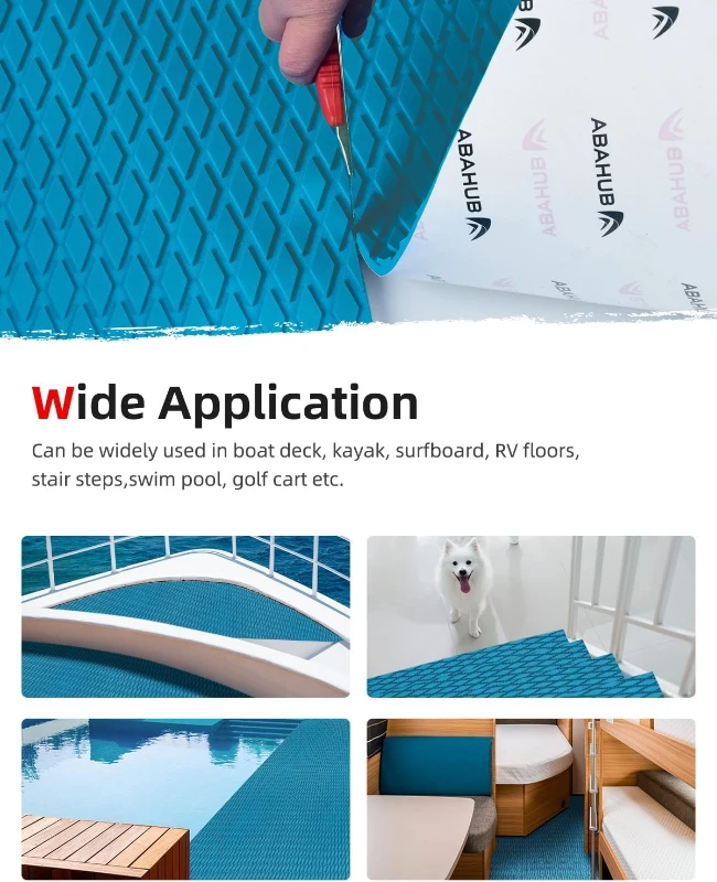 Abahub Self-Adhesive EVA Boat Deck Pad 6mm – Non-Slip Camouflage Traction Sheet 96''x16''/23.5''/38''/47'' & 48''x16'' Trimmable for Boats, SUP, Kayak, Surfboard