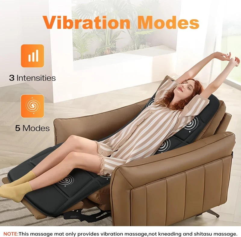CILI Full-Body Vibration Massage Mat with Heat — Foldable Massage Mattress Pad for Bed, Sofa & Chair, Gifts for Men & Women